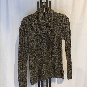Jones New York Black and Brown Cowl Neck Sweater